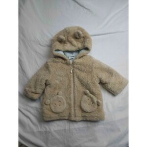 Starting Out Hooded Jacket Baby 9M Tan Brown‎ Bear Ears Fleece Cozy Teddy Bear